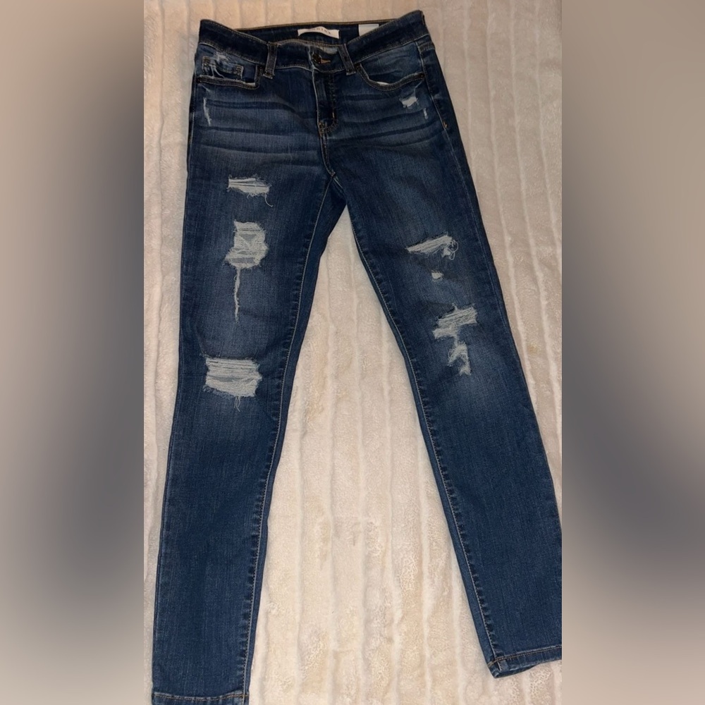 Eunina Blue Skinny Distressed Jeans